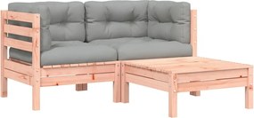 vidaXL Canapea de grădină cu perne și taburet, 2 locuri