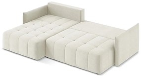 Colțar bej extensibil/cu spațiu de depozitare (cu colț pe partea stângă/cu șezlong) Moku – Makamii