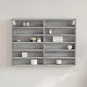 vidaXL Dulap cu vitrină, sonoma gri, 80x8,5x58 cm, lemn prelucrat
