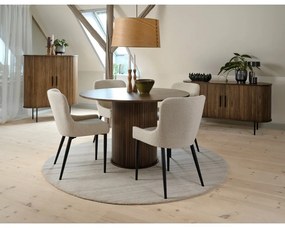 Masă de dining rotundă cu aspect de lemn de stejar ø 120 cm Nola – Unique Furniture