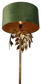 Lampa de podea vintage auriu antic cu nuanta verde - Linden