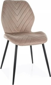 Scaun MIKE, bej inchis - Bluvel 40/negru, stofa catifelata/metal, 48x5