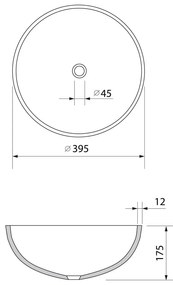 Chiuvetă neagră rotundă din sticlă ø 39,5 cm Marac – Sapho