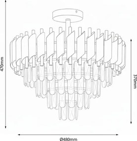 Brilagi - Lustru aplicat ECLIPSE, 7 x E14/10W/230V, Ø 48 cm, negru/auriu