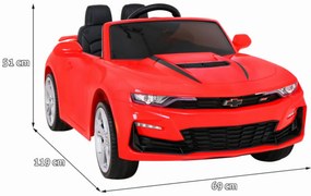 Masinuta Electrica cu acumulator pentru copii NOVOKIDS™ Chevrolet Camaro, Roti din Cauciuc EVA, Max 25 kg , Usi cu deschidere , 3 Viteze, Lungime 119