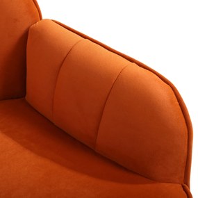Fotoliu de salon din catifea, Design ergonomic, Portocaliu