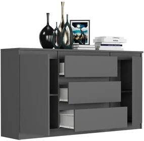 Comoda spațioasă R-140-S3 - diferite variante de culoare antracit