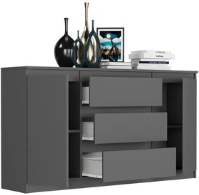Comoda spațioasă R-140-S3 - diferite variante de culoare antracit