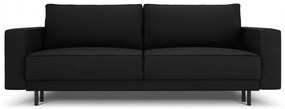 Canapea extensibila Caro cu 3 locuri si tapiterie din tesatura structurala, negru