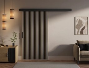 Ușă glisantă Perion – 106x1.6x205 cm – Cașmir / Negru