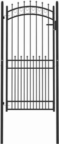 vidaXL Poartă de gard cu țepi Negru 100 x 200 cm