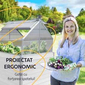 Strat înălţat cu seră, alb, policarbonat, OKIT