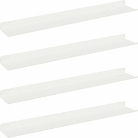 vidaXL Raft suspendat Pe perete 4 pcs Alb 60 x 9 x 2,5 cm Oțel