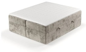 Pat boxspring maro deschis cu spațiu de depozitare 180x200 cm Yoko – Maison de Rêve