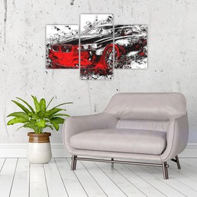 Tablou - Mașina pictată în acțiune (90x60 cm)