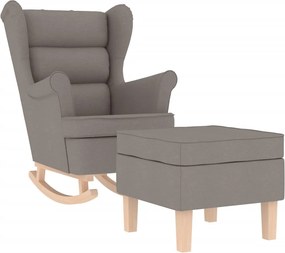 vidaXL Scaun balansoar cu taburet, gri taupe, material textil