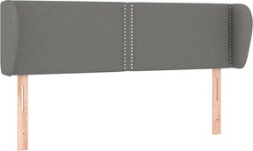 vidaXL Tăblie de pat cu aripioare gri închis 147x23x78/88 cm textil