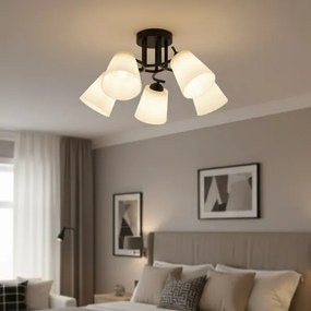 Lustră aplicată PAFOS 5xE27/15W/230V neagră