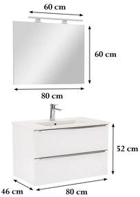 Mobilier complet de baie Vario Trim 80 alb-alb