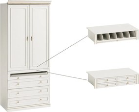 Dulap lemn masiv Vanna III 2 Uși, 100,4 × 62,5 × 245,8 cm