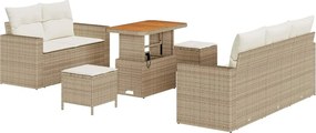 vidaXL Set de canapele pentru grădină 8 pcs Bej și crem poliratan