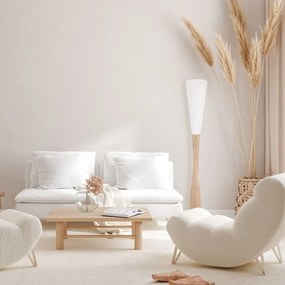 Lampadar, lampa de podea din lemn design modern Cone maro
