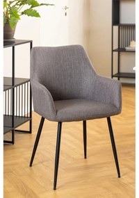 Set de scaune de sufragerie gri deschis cu cotiere 2 buc. tapițat Lizzy – Actona