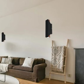 Aplică WALL 2xGU10/8W/230V neagră/cupru