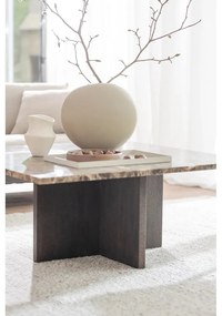 Măsuță de cafea maro/în culoare naturală din marmură 90x90 cm Brooksville - Rowico