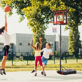HOMCOM Suport de basket cu roți, Coș de basket reglabil, independent, Plastic, Oțel, 75L x 83L x 205-261H cm | Aosom Romania