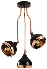 Lustră pe tijă YILDO, 3xE27/40W/230V, negru/cupru