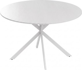 HOMCOM Masă rotundă de dining, stil industrial, cu picioare în cruce din oțel, Ø120x75 cm, albă | Aosom Romania