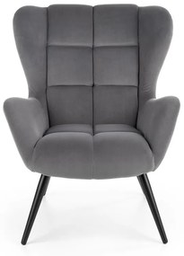 Fotoliu Tyrion velvet gri H91 cm
