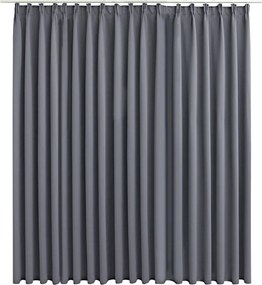 vidaXL Draperie opacă, gri, 290 x 245 cm, cu cârlige
