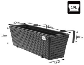 Deuba Ghiveci Polyrattan negru 2 buc