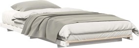 vidaXL Cadru de pat de podea Alb 90 x 200 cm Lemn masiv de pin