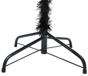 Pom de Craciun artificial cu LED-uri suport, negru, 180 cm PVC Negru, 180 x 93 cm, 1