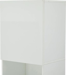 Vitrină lucioasă cu iluminare LED, 1 raft de sticlă, 45x35x160 cm, Alb