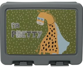 Cutie de plastic pentru gustări Hatu Girafă, 18 x 7,5 x 13,5 cm