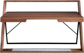 Birou elegant design LUX furnir de nuc si otel Office Walnut