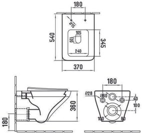 Set vas wc suspendat, clapeta alb si auriu, rezervor wc incastrat,set fixare,antifonare