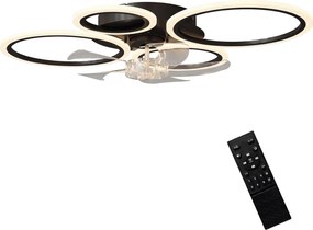 HOMCOM Ventilator de tavan cu lumină și telecomandă, Ventilator LED de tavan 77 cm cu 3 culori de lumină, 6 trepte, temporizator | Aosom Romania