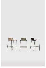 Scaun de bar verde din metal (înălțime șezut 65 cm) Emily – Marckeric