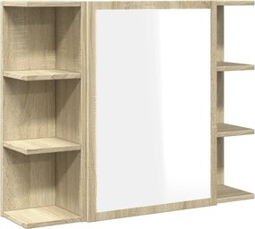 vidaXL Dulap de baie cu oglindă, stejar Sonoma, 80 x 20,5 x 64 cm, PAL