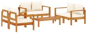 3214840 vidaXL Set de canapele de grădină cu perne, 5 buc., lemn masiv acacia