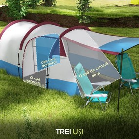 Outsunny Cort de Camping pentru 2-3 Persoane, Cort Tunel | Aosom Romania