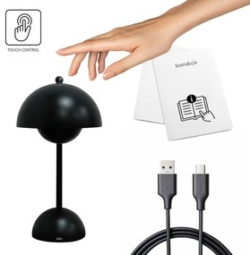 Lampă de birou LED reîncărcabilă tactilă COSTA LED/3W/5V 2400 mAh 3000-6000K neagră
