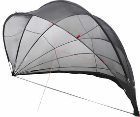 vidaXL Dom pentru piscină Manual Negru 592 x 590 x 275 cm