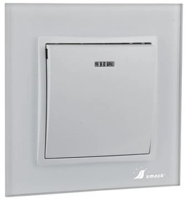 Intrerupator Simplu Cu Led Smack,10A,Sf8101 fkw.Rama Sticla,Alb