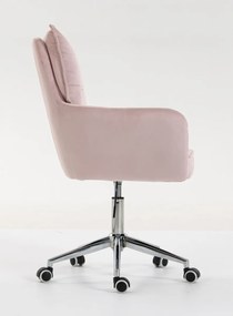 HR250K Scaun Catifea Roz Pudra Bază Cromata